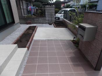 川越新築外構　お庭　