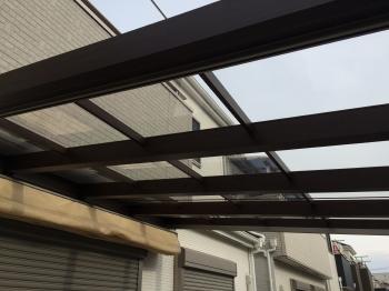 新座市 シンプルポーチ屋根材、透明のポリカーボネート