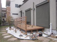 富士見市　アイアンウッド(ウリン)デッキ施工中
