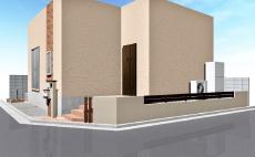 川越市　新築外構完成予想パース図　お家周り