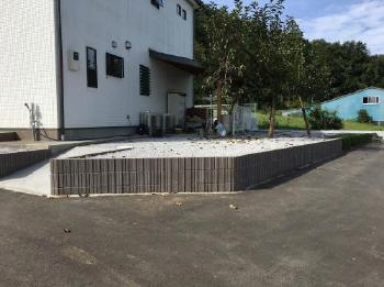 ときがわ町　整地　土留め　防草シート　砂利敷き　