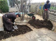 川越市 リフォーム外構 土の鋤取り