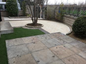 川越市 リフォーム外構 既存の自然石テラス