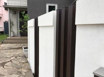 坂戸市　門袖のアップ写真