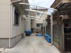 ふじみ野市　カーポート施工中