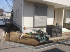 川越市　新築外構　施工開始