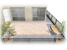 タイルテラス　完成予想パース図