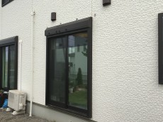 川越市　テラス屋根(日よけ)付き人工木デッキ