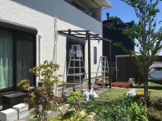 川越市　テラス(三協ナチュレ)施工中