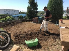 さいたま市 お庭リフォーム 人力作業