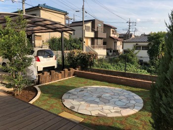 さいたま市 サークルテラスのお庭、完成