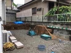 すき取り終了 砕石の敷き均し