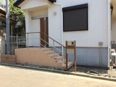 川越市 新築外構工事 機能門柱を設置