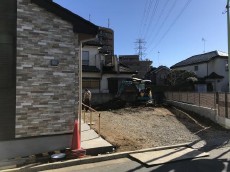 三芳町S様邸　新築外構工事　土工事(鋤取り)