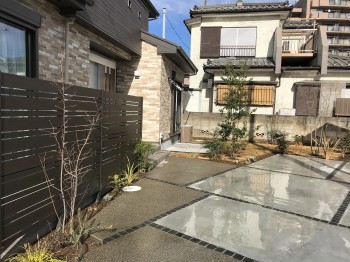 三芳町S様邸　二世帯住宅新築外構　植栽