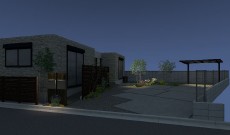 三芳町S様邸　完成予想パース図(ライトアップ)