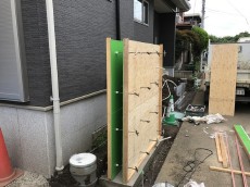 川越市　コンクリート門袖の型枠