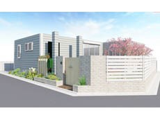 清瀬市　新築外構　完成予想パース図