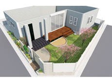 清瀬市　新築外構　完成予想図(俯瞰)