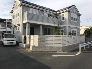 清瀬市　M様邸　白で統一された新築外構(クローズ)　フェンス