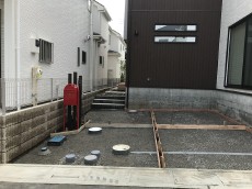 川越市 新築外構 土間コンクリート打設準備