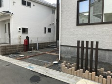 川越市 新築外構 駐車場の土間コンクリート打設準備