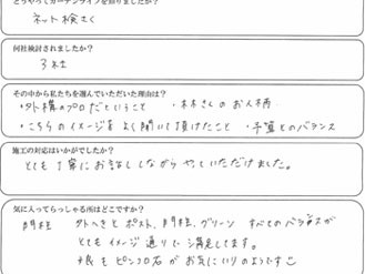 こちらのイメージをよく聞いて頂けました、施工もとても丁寧にお話しながらやって頂けました
