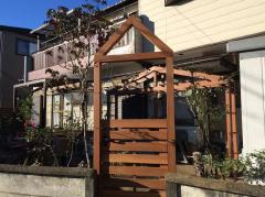 川越市　アイアンウッドで造ったゲート