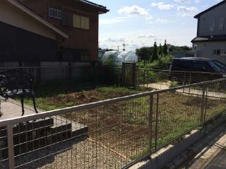 埼玉県川越市:人工芝ネオグリーンを使った広々ドッグラン 施工前の様子