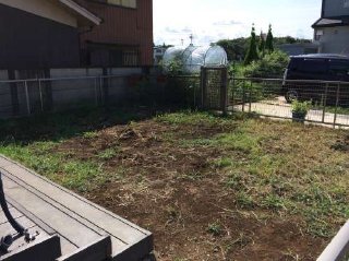 埼玉県川越市:人工芝ネオグリーンを使った広々ドッグラン 施工前の様子