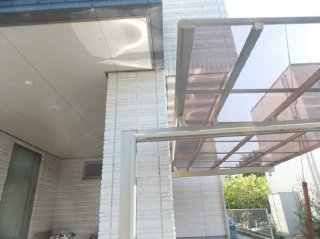 坂戸市：支柱が邪魔にならないカーポート　三協立山アルミ「マイリッシュ」延長梁使用