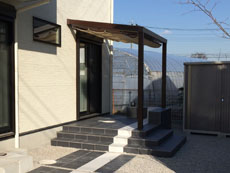 タイルテラス　シンプルポーチとの組み合わせ